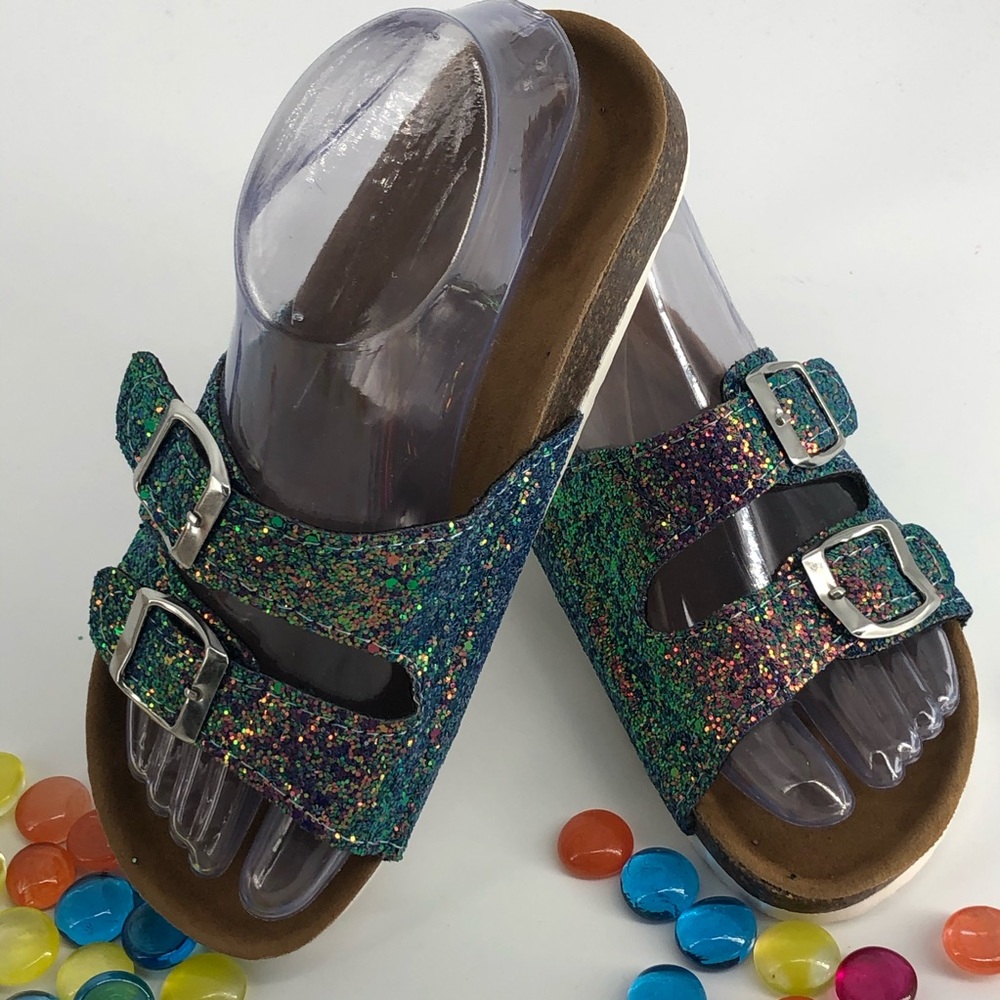 SHIMMERING SPARKLING  Double Buckle Sandal
